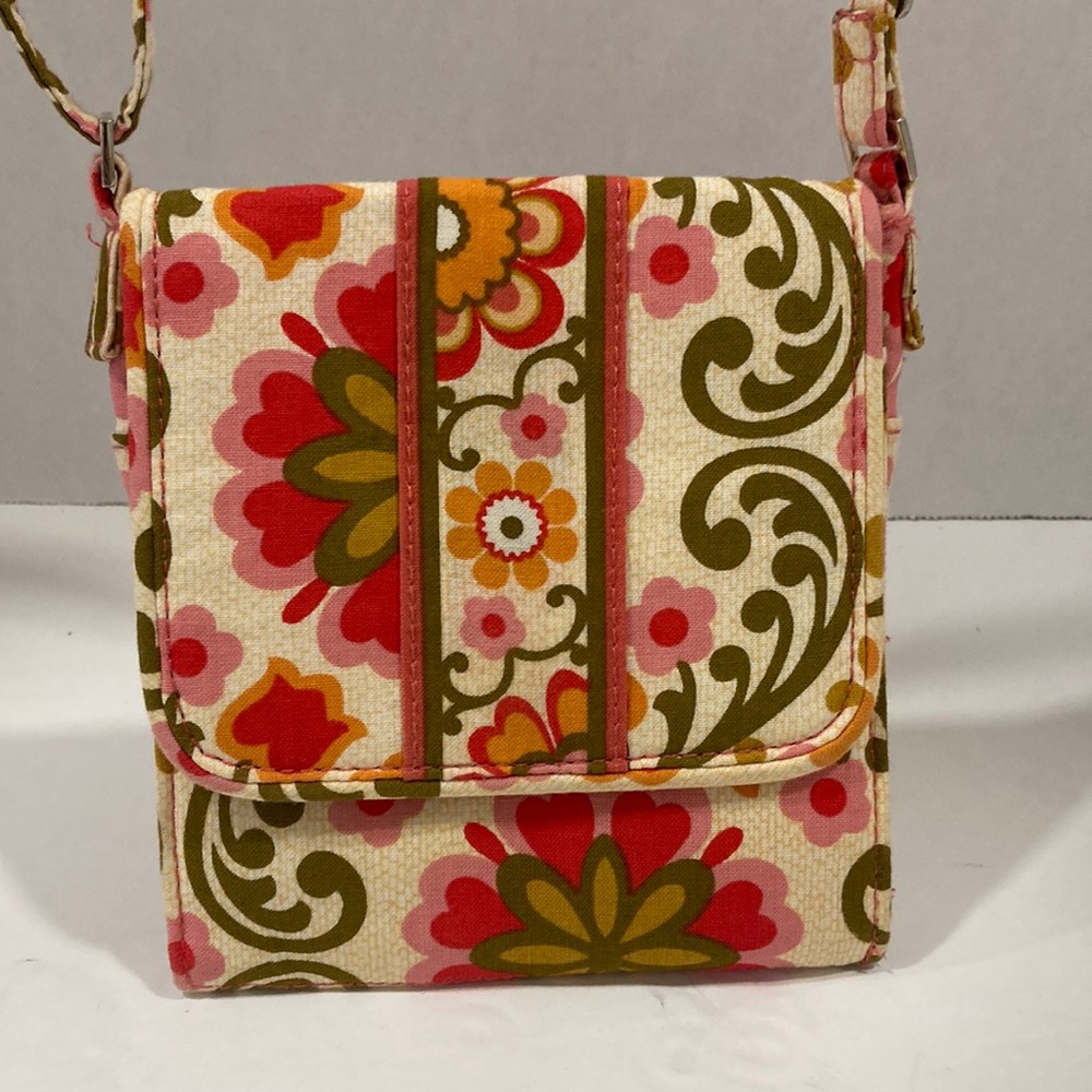 Vera Bradley Pink Floral Wallet Crossbody Bag